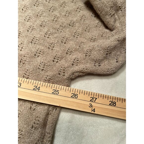 Qi Cashmere Womens Open Front Cardigan XS/S Beige Lightweight - Picture 3 of 10